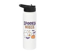 Spooky Niece Cute Halloween Ghost Pumpkin Bats Candy Moon Stainless Steel Insulated Water Bottle