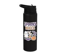 Spooky Niece Cute Halloween Ghost Pumpkin Bats Candy Moon Stainless Steel Insulated Water Bottle