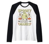 Spooky Night-Mares Funny Halloween Ghost Horse Dad Apparel Raglan Baseball Tee