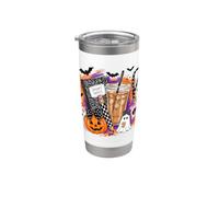 Spooky Notes Iced Coffee Ghost Halloween Stainless Steel Insulated Tumbler