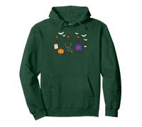 Spooky Nurse Life Design Featuring Ghost Trio and Fall Icons Pullover Hoodie