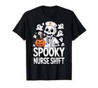 Spooky Nurse Shift Funny Nurses Skeletons Ghost Halloween T-Shirt
