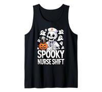 Spooky Nurse Shift Funny Nurses Skeletons Ghost Halloween Tank Top