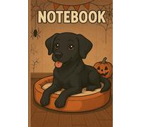 Spooky Paws: Halloween Black Lab Notebook: 6 x 9 50 Lined pages