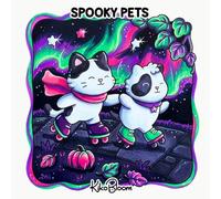 Spooky Pets: Cute and Easy Coloring Book for Adults and Teens with Simple and Easy Adorable Kawaii Designs