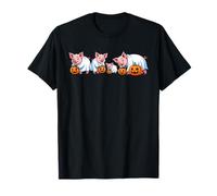 Spooky Pigs Ghost Halloween Farm Animals Autumn Pumpkin T-Shirt