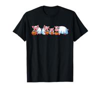 Spooky Pigs Ghost Halloween Farm Animals Autumn Pumpkin T-Shirt