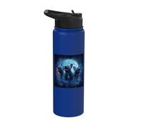 Spooky Pug Howling Moon Cute Halloween Dog in Me Stainless Steel Insulated Water Bottle
