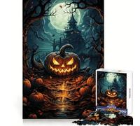 Spooky Pumpkin at Night Hard Jigsaw Puzzle for Adults 1000 Pieces Smart Toy Casual Fun Accurate Cut Artistic Gift 38x26cm