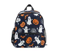 Spooky Pumpkin Spider Web Ghost Pattern Toddler Backpack, Boy Backpack Preschool Bag Kindergarten Schoolbag Nursery Travel Bag for Girl