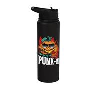 Spooky Punk-in Pumpkin Lantern Jack O' Lantern Halloween Stainless Steel Insulated Water Bottle