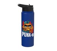 Spooky Punk-in Pumpkin Lantern Jack O' Lantern Halloween Stainless Steel Insulated Water Bottle
