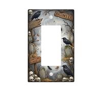 Spooky Raven Cemetery Theme Halloween Single Rocker Light Switch Cover