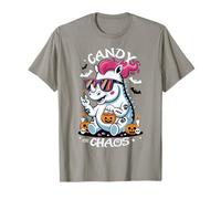 Spooky Rhino Punk Rocker Candy or Chaos Halloween T-Shirt