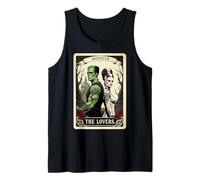 Spooky Romance Frankenstein The Lovers Tarot Cute Halloween Tank Top
