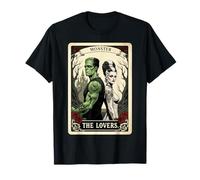 Spooky Romance Frankenstein The Lovers Tarot Halloween Vibe T-Shirt