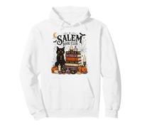 Spooky Salem Bookish Club Witchy Cat Reader Halloween Design Pullover Hoodie