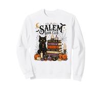 Spooky Salem Bookish Club Witchy Cat Reader Halloween Design Sweatshirt