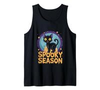 Spooky Season Cute Celestial Halloween Cat Tank Top