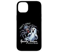 Spooky Season Ghost And Giant Spider Funny Design Case for iPhone 14 Plus