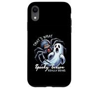 Spooky Season Ghost And Giant Spider Funny Design Case for iPhone XR