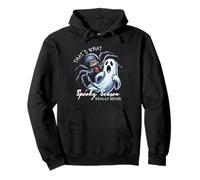 Spooky Season Ghost And Giant Spider Funny Design Pullover Hoodie