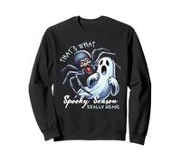 Spooky Season Ghost And Giant Spider Funny Design Sweatshirt