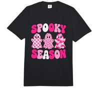 Spooky Season Ghost Trio Checkered Leopard Camo Pink Comfort Colors Adult Heavyweight T-Shirt