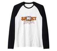 Spooky Season Ghosts Shirt Halloween October Party Cute Raglan Baseball Tee