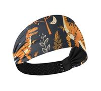 Spooky Season Jurassic Dinosaur Halloween Moisture Wicking fabric headbands Stretchy wide head bands for women's hair for Volleyball Workouts Athletic Sports Daily use