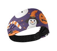 Spooky Season Snowman Halloween no slip soft headbands for women Elastic sweaty bands for Football basketball Cycling Athletic Sports