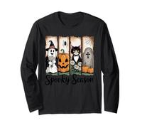 Spooky Seasons Ghost Cat Quartet Halloween Top Long Sleeve T-Shirt
