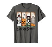 Spooky Seasons Ghost Cat Quartet Halloween Top T-Shirt