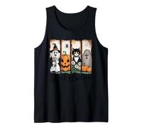 Spooky Seasons Ghost Cat Quartet Halloween Top Tank Top