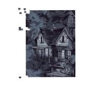 Spooky Shadowy Haunted House Jigsaw Puzzle Warren Reed - Designer Grey 1000 Piece