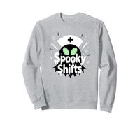 Spooky Shifts: Alien Nurse Halloween for Medical Staff Sweatshirt, Adult Unisex, Heather Grey, L