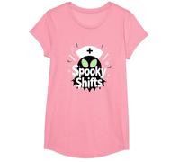 Spooky Shifts: Alien Nurse Halloween for Medical Staff T-Shirt, Girls, Pink, Medium