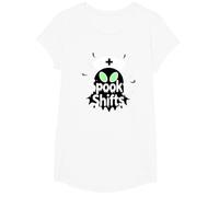 Spooky Shifts: Alien Nurse Halloween for Medical Staff T-Shirt, Girls, White, Medium