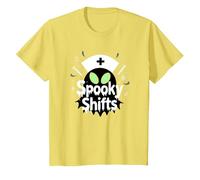 Spooky Shifts: Alien Nurse Halloween for Medical Staff T-Shirt, Kids, Lemon, 4 Years