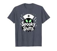 Spooky Shifts: Alien Nurse Halloween for Medical Staff T-Shirt, Men, Heather Blue, 4XL