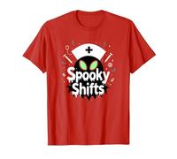 Spooky Shifts: Alien Nurse Halloween for Medical Staff T-Shirt, Men, Red, L