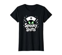 Spooky Shifts: Alien Nurse Halloween for Medical Staff T-Shirt, Women, Black, M