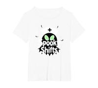 Spooky Shifts: Alien Nurse Halloween for Medical Staff T-Shirt, Women's Plus, White, 1X