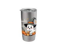 Spooky Sips Cute Halloween Ghost Coffee Stainless Steel Insulated Tumbler