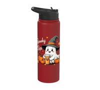 Spooky Sips Cute Halloween Ghost Coffee Stainless Steel Insulated Water Bottle
