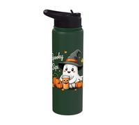 Spooky Sips Cute Halloween Ghost Coffee Stainless Steel Insulated Water Bottle