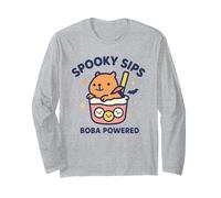 Spooky Sips Witches Capybara Halloween Cuties Tea Cute Ghost Long Sleeve T-Shirt