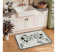 Spooky Skeleton and Witch Halloween Quote Kitchen Rugs 20x31 Inch