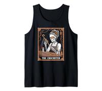 Spooky Skeleton Crocheter Tarot Card Craving Magic Yarn Tank Top