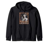 Spooky Skeleton Crocheter Tarot Card Craving Magic Yarn Zip Hoodie